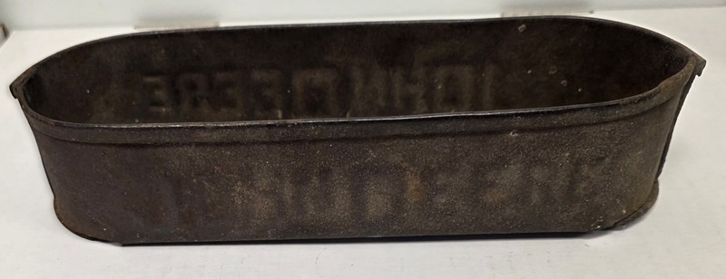 Antique John Deere Raised Letter Metal Farm Implement Tool Box Horse Drawn 1800s