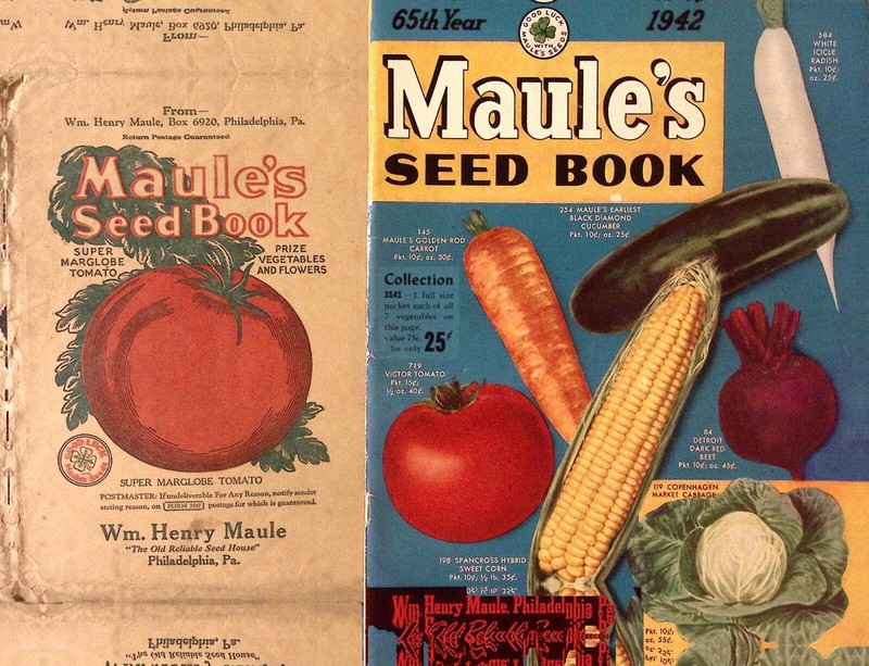 1942 Maule's Seed Book Illustrated Catalog Original Envelope Wm Henry Maule