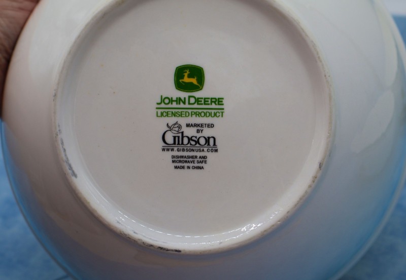 John Deere Mixing Bowl Set 3pc Nesting Ceramic Tractor Farm Kitchen Gibson gallery