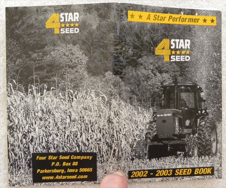 2002-2003 4-Star Corn-Soybean Seed, Parkersburg, Iowa IA Advertising Note Book