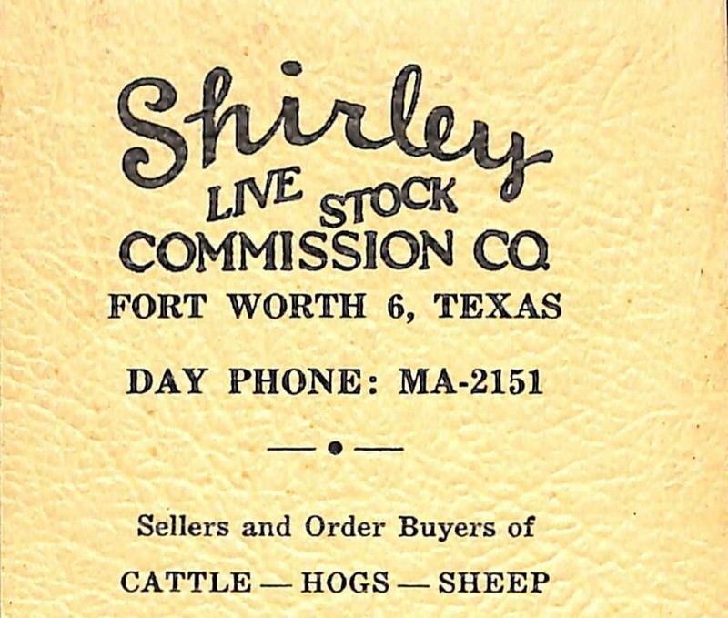 Shirley Livestock Commission Advertising Pocket Notebook Vintage CPG2