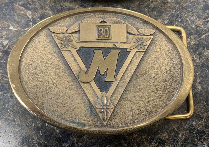 VINTAGE JOSTEN MOORMANS FEED QUINCY IL. EMPLOYEE BELT BUCKLE SET OF 2 (SH) gallery