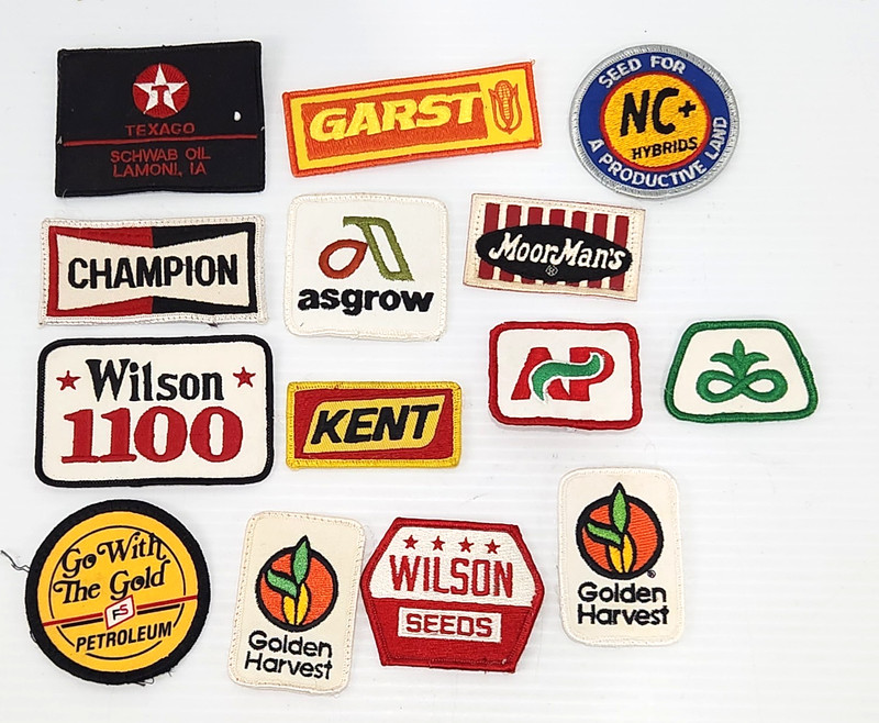 Lot Of 14 Vintage Embroidered Cloth Patches Hat Cap USA Ag Feed Seed Garst AP