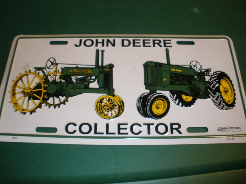 John Deere Metal License Plate Collector