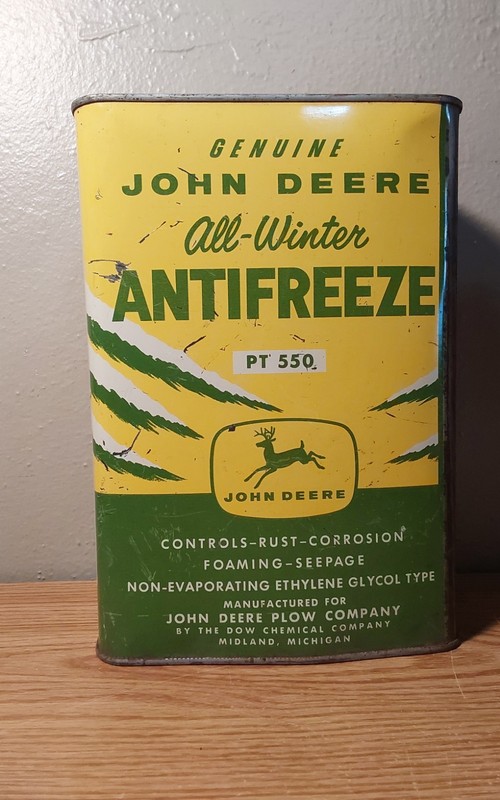 RARE VINTAGE ”GENUINE JOHN DEERE” ALL-WINTER ONE GALLON ANTIFREEZE CAN