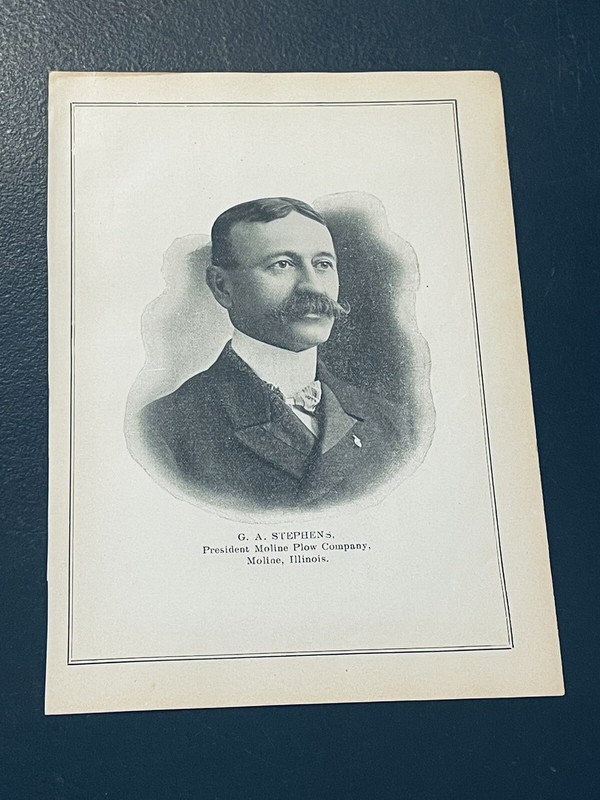 ORIGINAL 1907 G.A. Stephens Portrait – President – Moline Plow Co. – Illinois