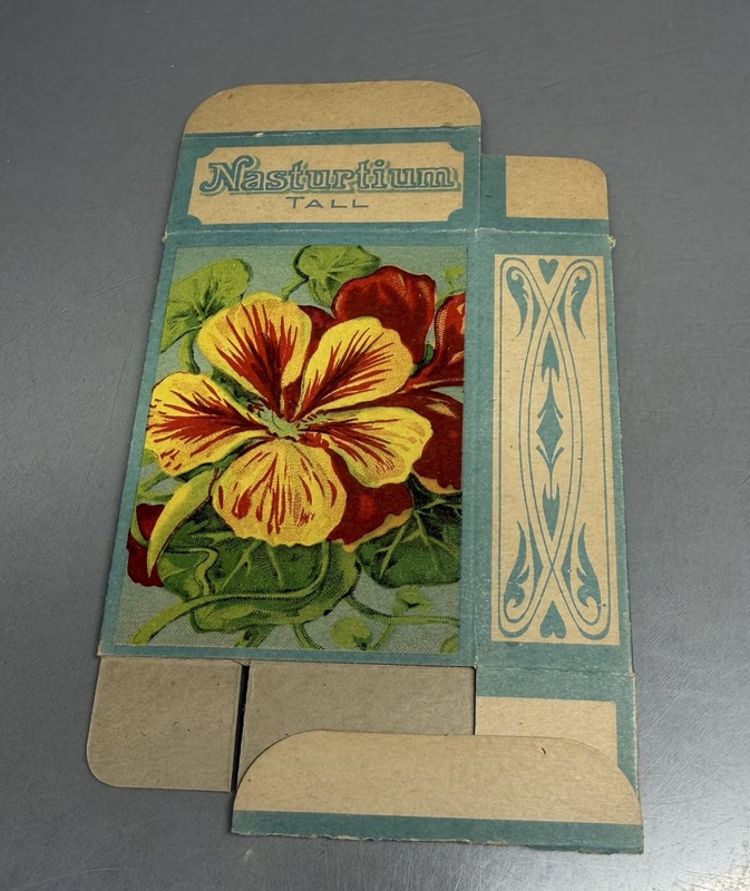 Vintage Flower Seed Box ~ Nasturtium ~ Empty ~ Unused