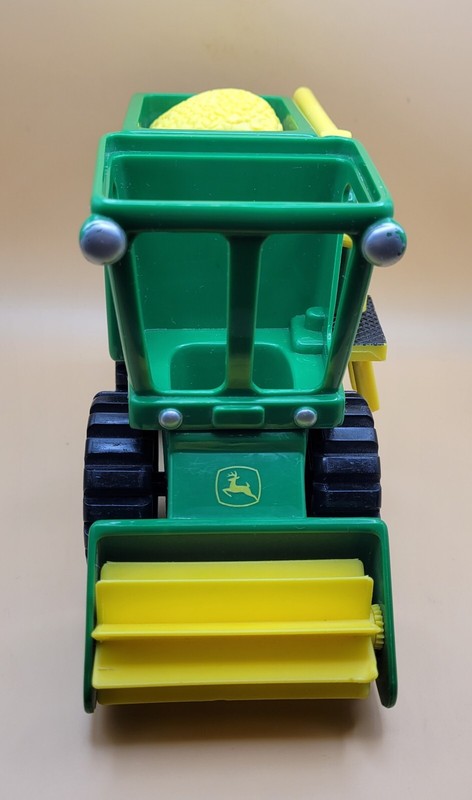 JOHN DEERE Green Plastic Toy Combine Harvester Tractor w/Moving Parts 🚜 🌽READ gallery