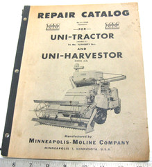 VINTAGE 1953 MINNEAPOLIS MOLINE UNI TRACTOR REPAIR CATALOG L LA