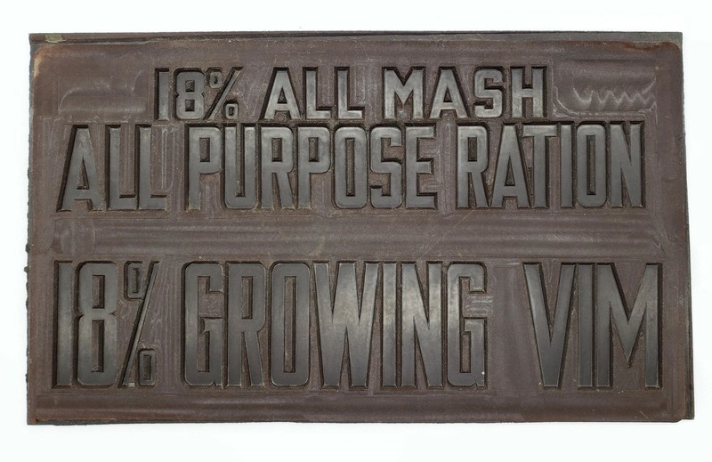 All Purpose Ration 18% Growing Mix Print Plate Bag Stamp Mold Advertising Plaque