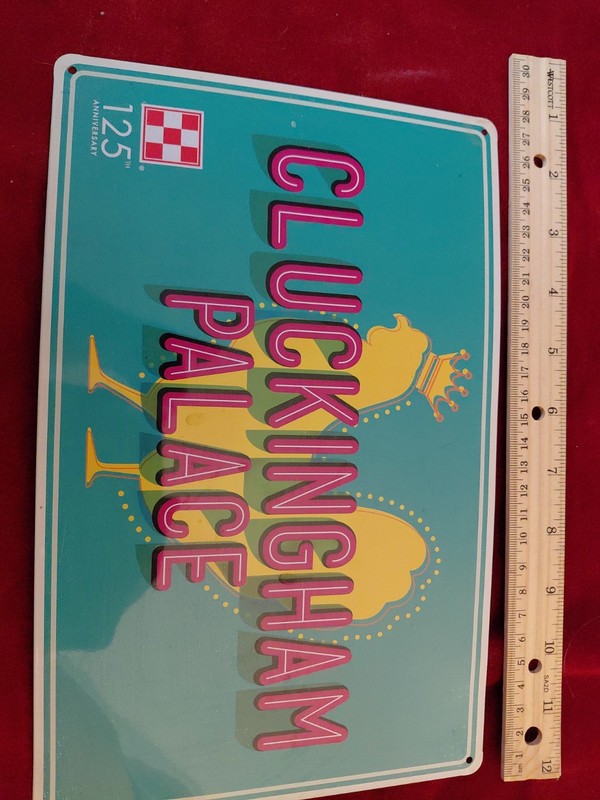 Purina chicken coop metal sign Cluckingham Palace 125 Anniversary NEW gallery