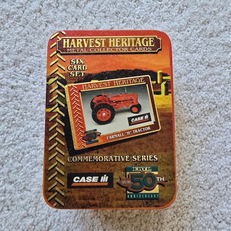 Vintage 1995 Ertl Harvest Heritage Case IH Metal Collector Cards Tin Set