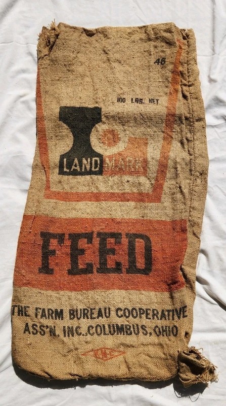 Columbus Ohio Vintage Landmark 100 Pound Burlap Feed Sack