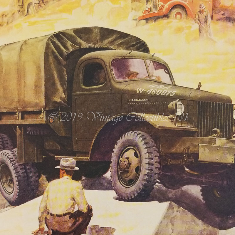 1941 WWII US Army International Harvester Trucks WW2 wartime art decor print ad gallery