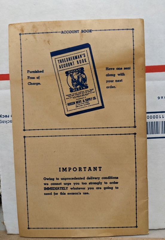 1946 Hudson Machinery & Supply Co Catalog Decatur Illinois IL Thresher Supplies gallery
