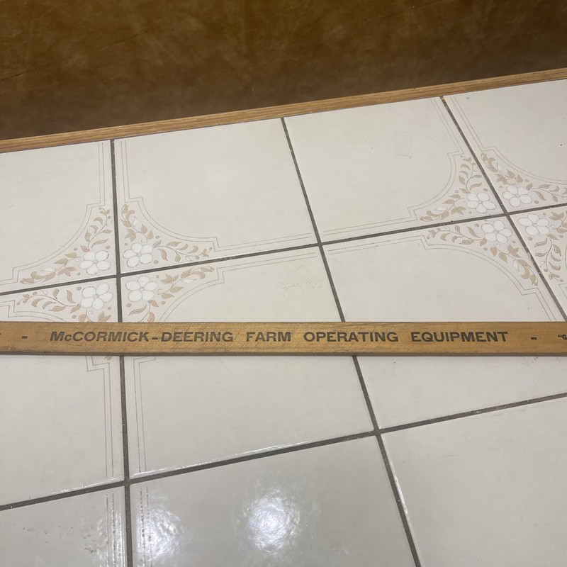 Vintage McCormick-Deering Farm operating equipment wood Yardstick TROY OHIO