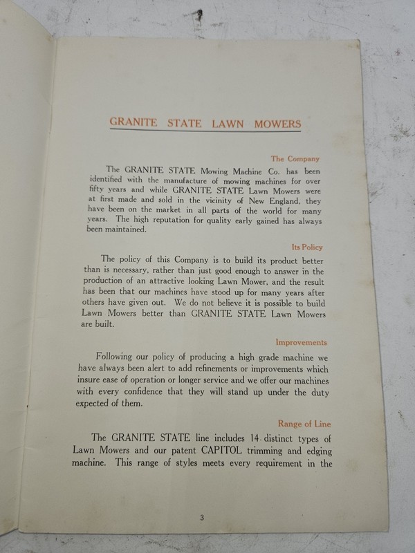 Antique Granite State mowing machines, Mowers parts & Sales catalogs and Wrench gallery