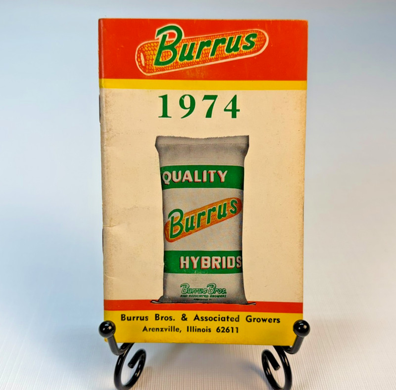 1974 Burrus Bros Booklet Guide Arenzville Illinois Notebook Hybrid Vintage