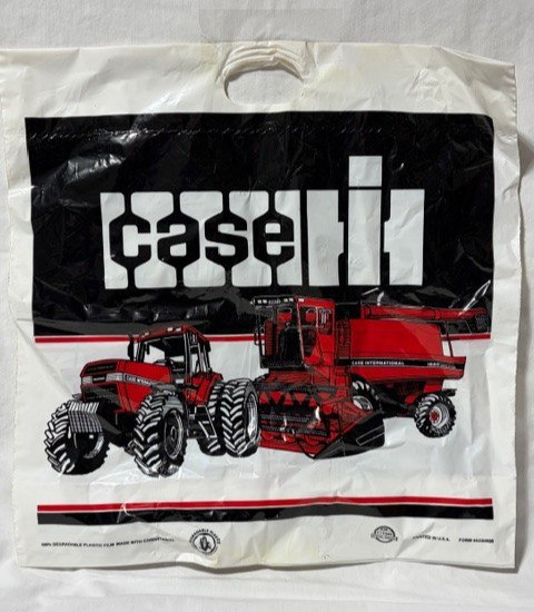 1989 CASE IH 18×20 DOUBLE SIDED PLASTIC BAG, TRACTOR, 1680 COMBINE ADVERTISEMENT