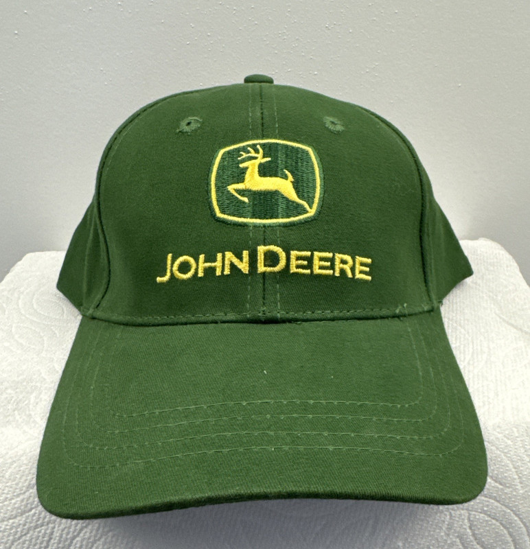 John Deere Green Adjustable With Buckle low profile Hat Cap embordered back, NEW