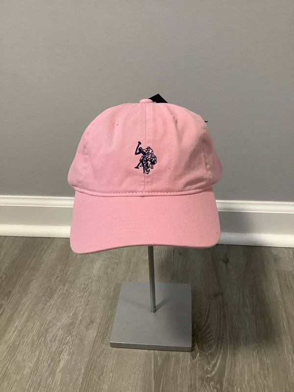 U.S. Polo Assn. Washed Twill Cotton Adjustable Hat w/ Pony Logo, Pink, One Size