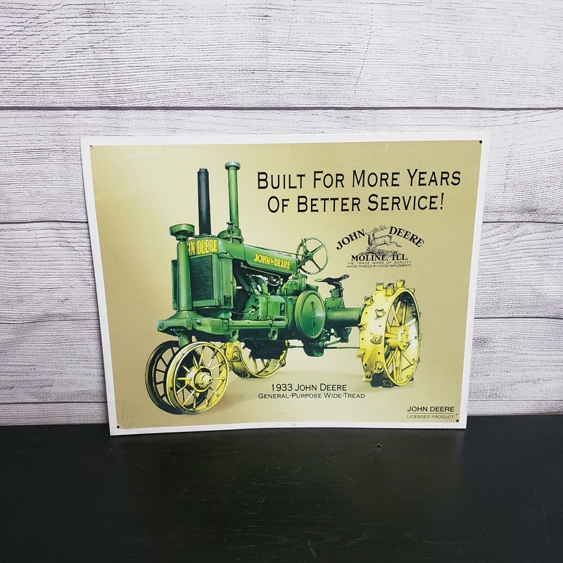 John Deere Tractor 16” x 13” Metal Tin Sign Licensed Product USA