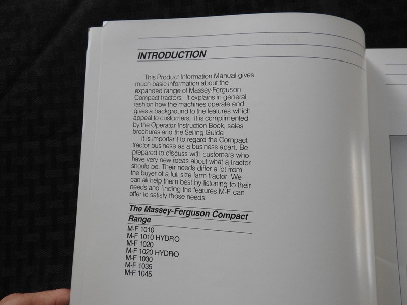1986-92 MASSEY FERGUSON MF 1010 1020 1030 1035 1045 TRACTOR DEALER INFO MANUAL gallery