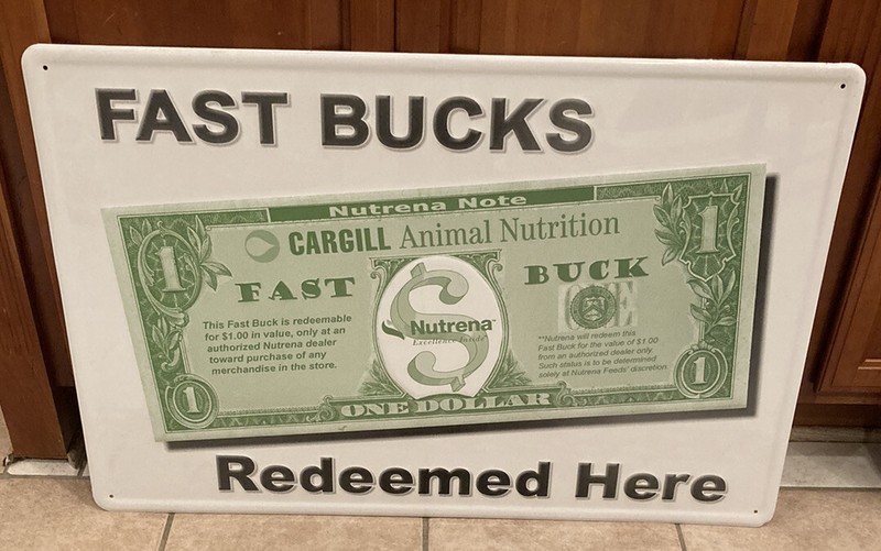 Vintage NUTRENA FAST BUCKS 24in. x 36in.