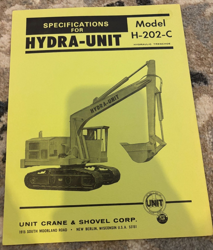 Unit Hydra-Unit H202-C Hydraulic Excavator Specifications Brochure AMIL25