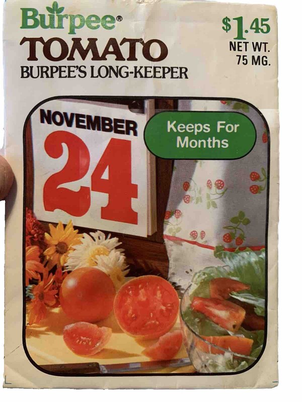 Vtg 80’s Tomato Seed Packet – 1985 Burpee Tomato Retro Packaging Open Few Seeds