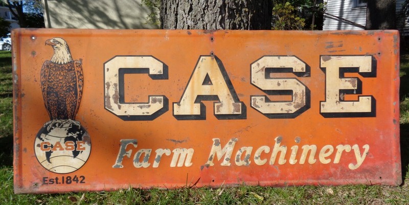 Large VTG 72 X 30 CASE FARM MACHINERY Heavy Metal Sign Eagle 1920’s 30’s Farm