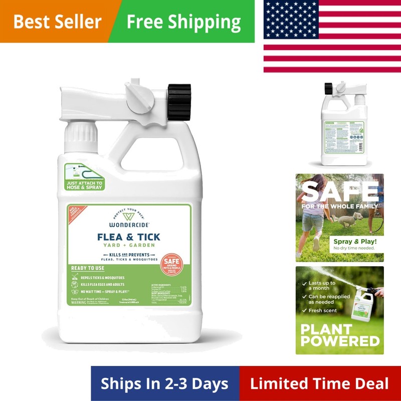 Ready to Use Flea, Tick, and Mosquito Yard Spray with Natural Essential Oils ...