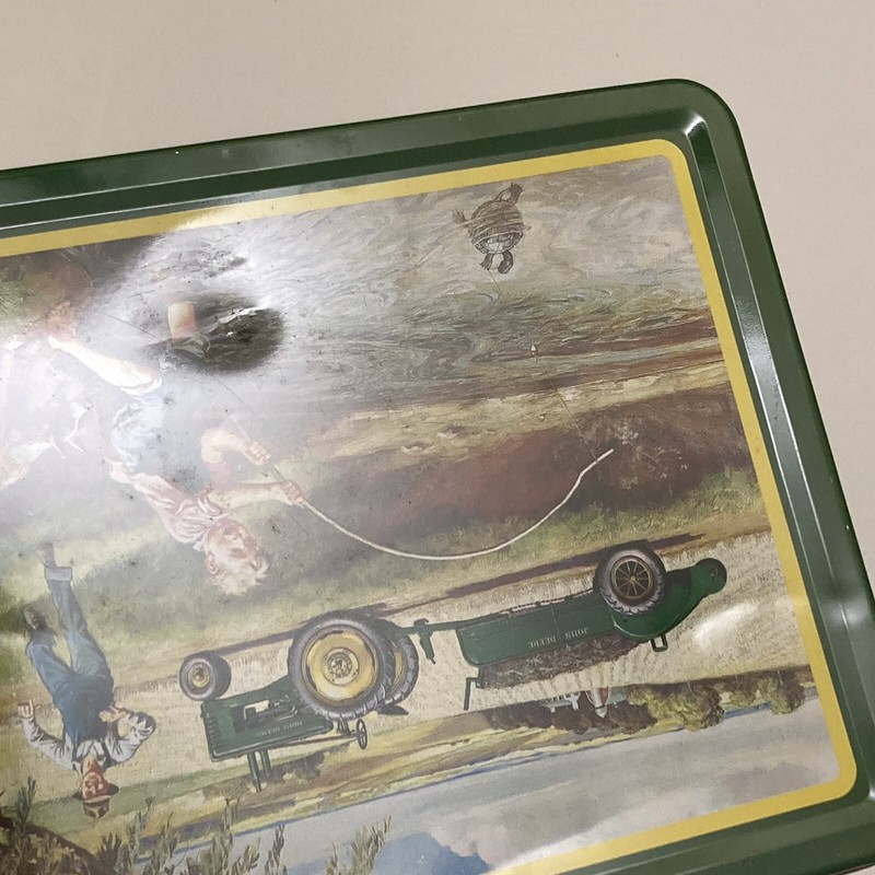 Vintage JOHN DEERE Kids Turtle Trouble Metal Tin LUNCH BOX and PICTURE FRAME gallery
