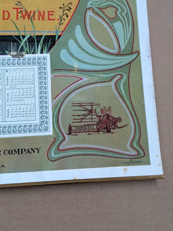 Milwaukee Leads International Harvester Oil Advertising Lithograph Sign Calendar gallery