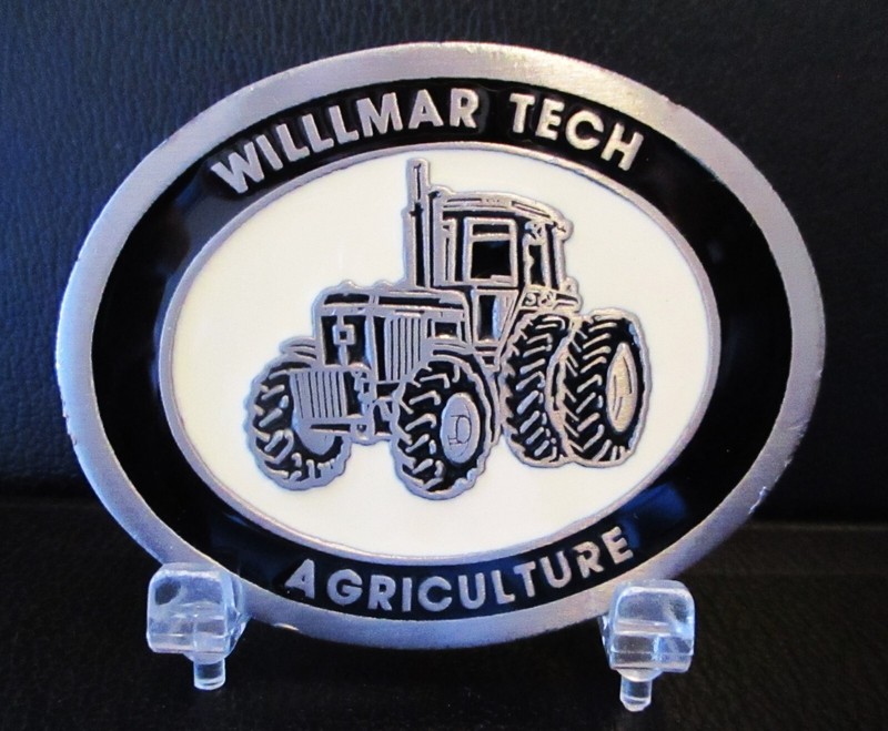 Willmar Tech Agriculture Tractor Pewter & Enamel Belt Buckle Deere Allis Deutz