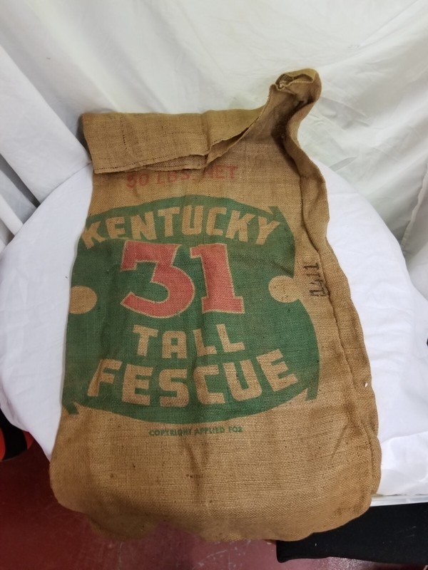 Vintage Kentucky 31 Tall Fescue Burlap Bag