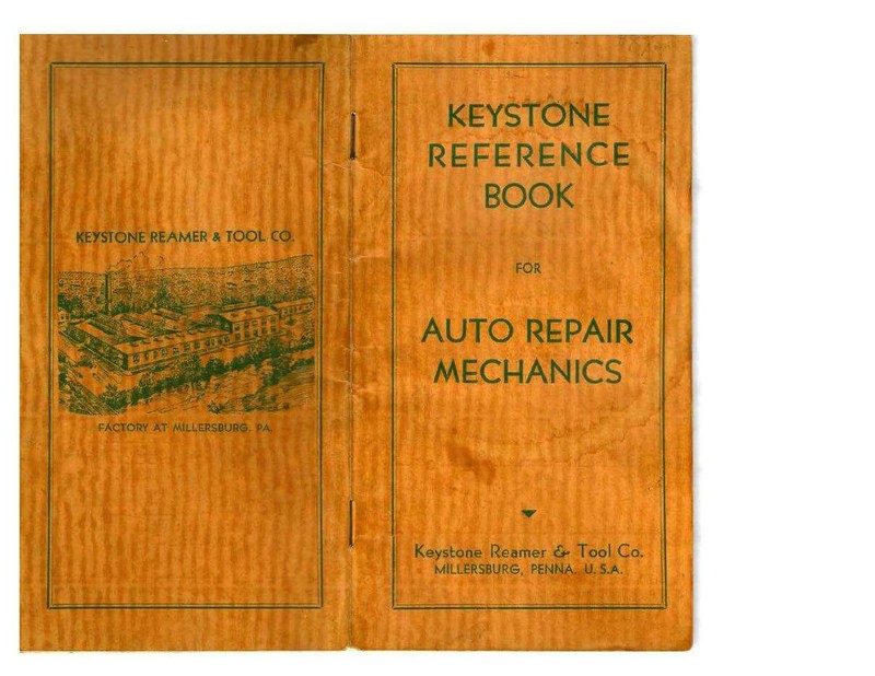 1941 ? Keystone Reamer & Tool Company Reference Catalog Auto Truck Reamers