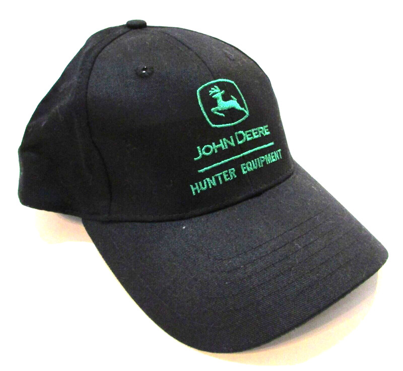 Vintage 1990's John Deere Hunter Galesburg ND Black Green Trucker Hat Ball Cap