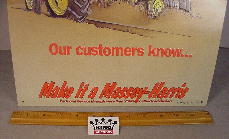 Massey Harris Farm Tractors tin sign metal advertising 16 x 14 Made in USA gallery