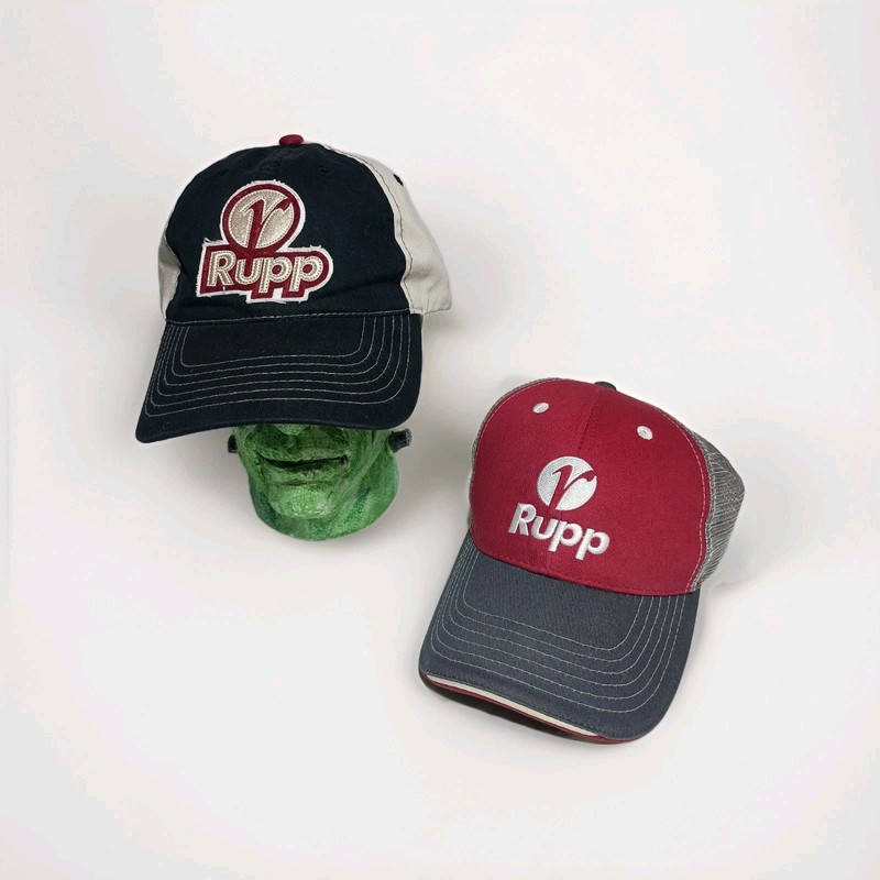LOT of 2 Rupp Seeds Hats KProducts Ag Promo Adjustable Caps One Size Farming