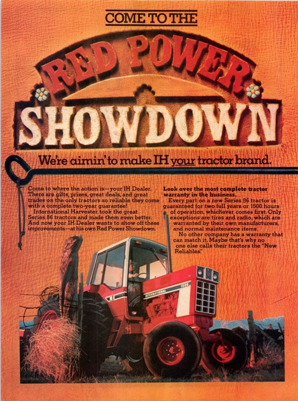 1979 IH International Harvester Red Power 1586 Tractor 70's 2-Page Print Ad gallery