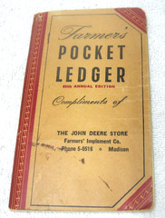 1951 – 1952 JOHN DEERE POCKET LEDGER BROCHURE FARMERS IMPLEMENT CO. MADISON WI
