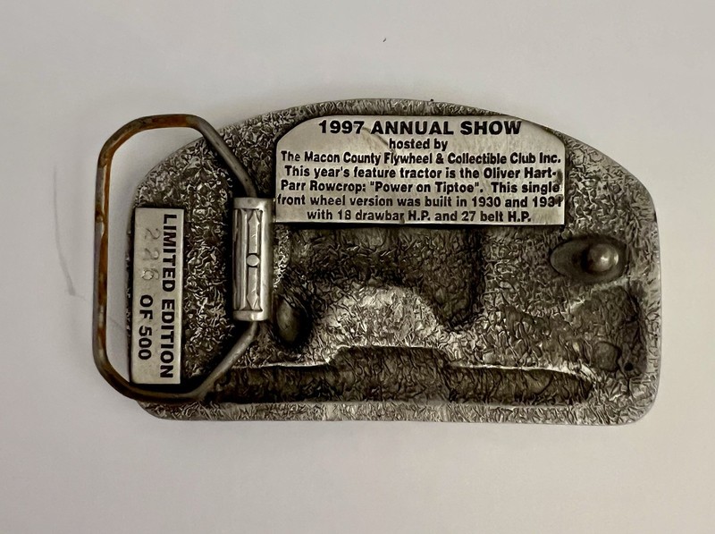 Oliver Hart-Parr Row Crop 1997 Belt Buckle Limited Edition # 226/500 gallery