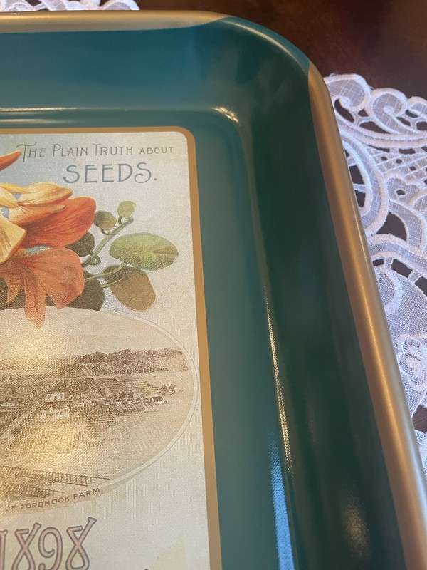 1996 Tin Tray 120th Anniversary of Burpee’s 1898 “Farm Annual” Seed Cover gallery