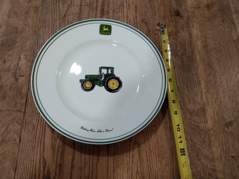 John Deere Nothing Runs Like A Deere 11 1/4" DINNER PLATES Gibson Excellent Cond gallery