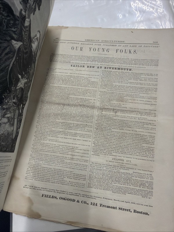 1869 American AGRICULTURIST August 186Original Paper, string binding FARMING USA gallery