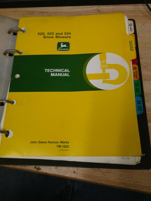 Original OEM John Deere Walk Behind Equipment Tech Manual 320 520 522 524 Snow gallery