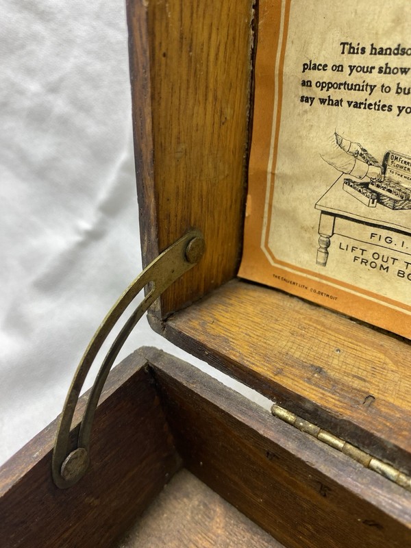 Antique D.M. Ferry & Co. Wooden Flower Seed Box Advertising Store Display Litho gallery