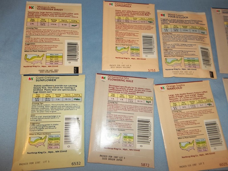 Vtg LOT 20 UNOPENED NORTHRUP KING FLOWER SEED PACKETS ALL DIFFERENT 1987 gallery