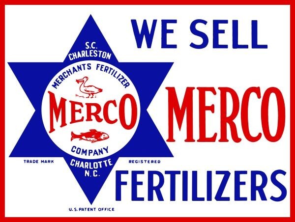 We Sell MERCO Fertilizers, Charlotte NC New Metal Sign: 9x12" Free Shipping